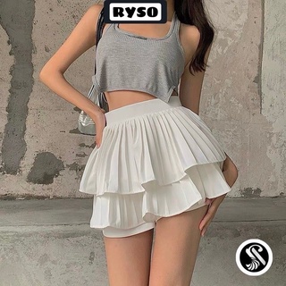 Chân váy tầng xếp li xoè