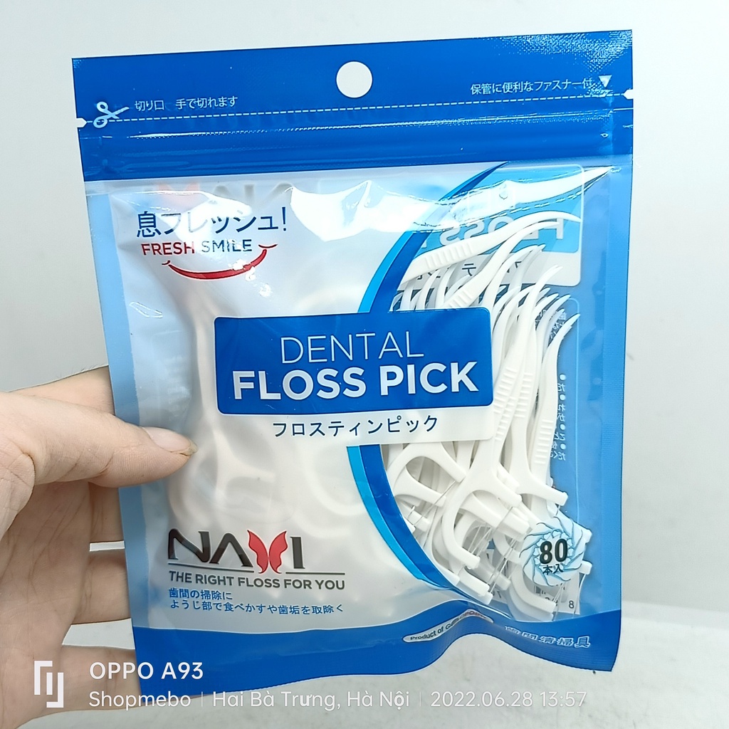 Chỉ nha khoa DENTAL Floss pick gói 80 cây