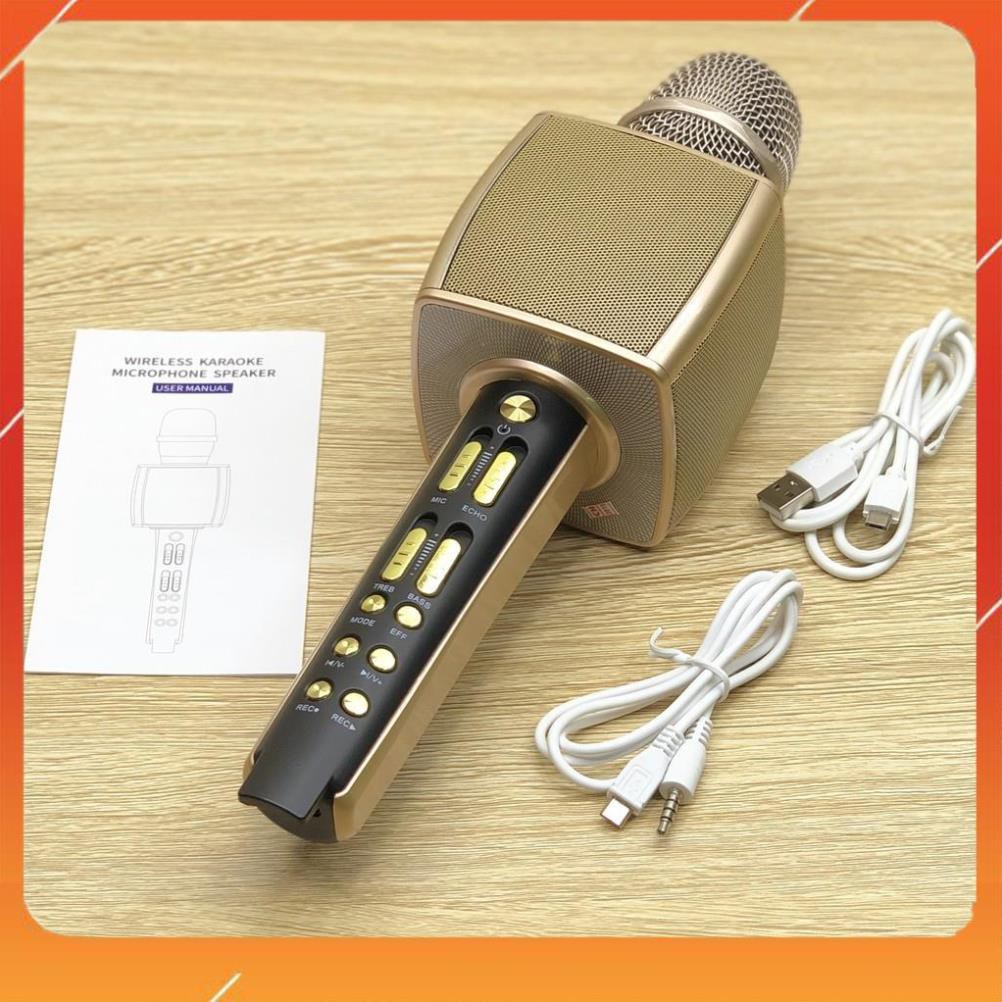Micro Karaoke bluetooth ys 92  Micro không dây, cao cấp - Âm thanh sống động, livestream, thu âm,có khe cắm thẻ nhớ