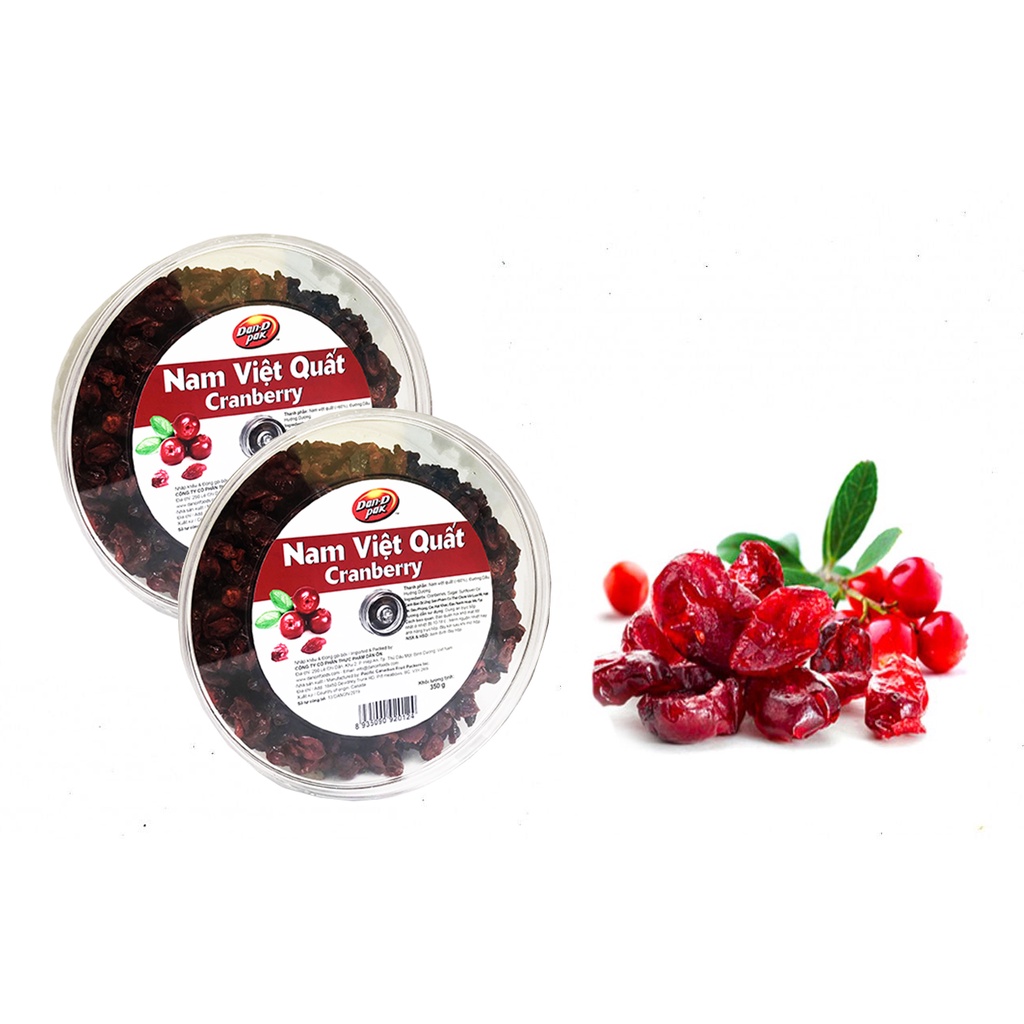 COMBO 2 HỘP Nam việt quất khô nhập khẩu Canada - dried cranberry Dan.D.Pak 350g,không chất bảo quản,giải độc tố trong cơ