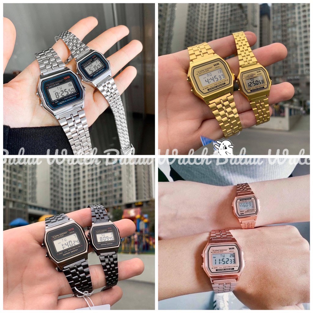 Đồng hồ nam, nữ WR unisex dây thép kiểu dáng thể thao cho tuổi teen