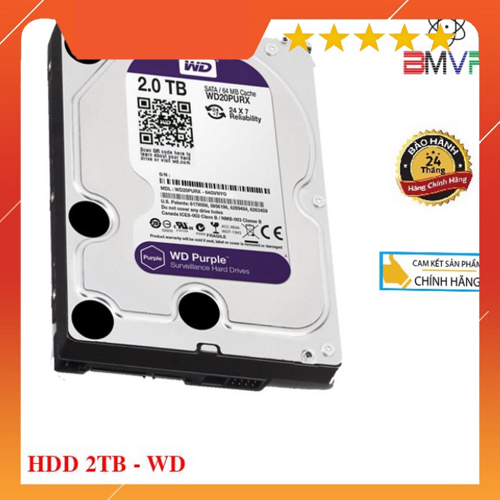 💚  Ổ cứng chuyên dụng Camera 2TB WD PURPLE - Hãng chính hãng - Bảo hành 36 tháng