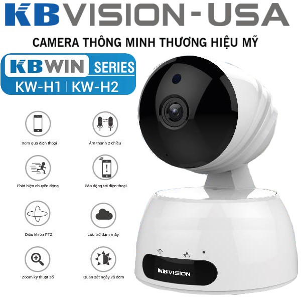 Camera wifi không dây Full HD 2.0M kbvision KBWIN KW-H2 - hàng chính hãng - bảo hành 2 năm