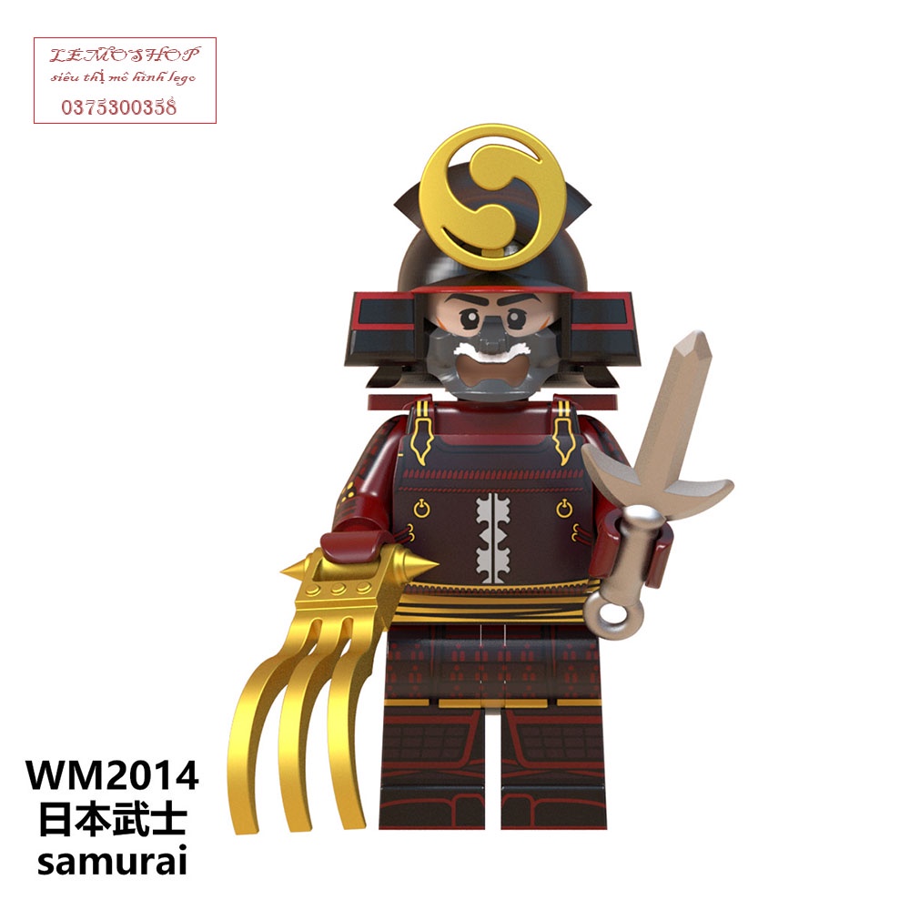 Đồ chơi xếp hình Minifigures - nhân vật Samurai Shogun võ sĩ đạo Nhật Bản Lemoshop,đồ chơi lắp ráp trẻ em wm6096