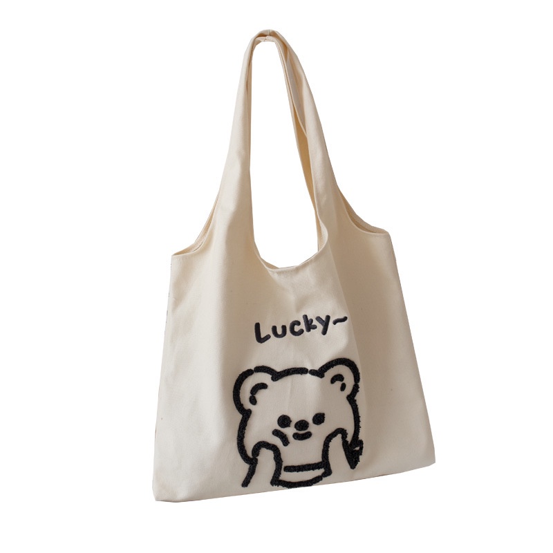 Túi tote đeo chéo, đeo vai vải canvas giá rẻ đi học đi chơi nghộ nghĩnh Superbag668 282