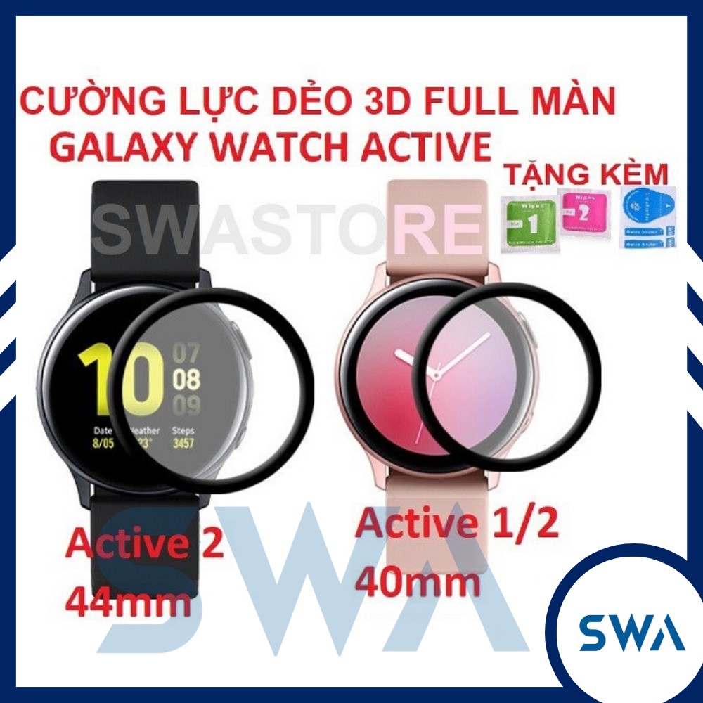 Cường lực dẻo 3D full màn Galaxy Watch Active 1/2 (40mm và 44mm) SWASTORE