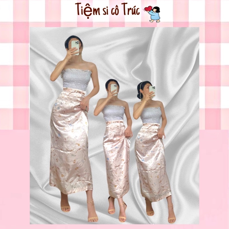 CHÂN VÁY PHI LỤA DÀI VINTAGE