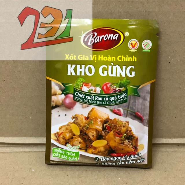 [80g] Túi Sốt Gia Vị Kho Gừng Barona