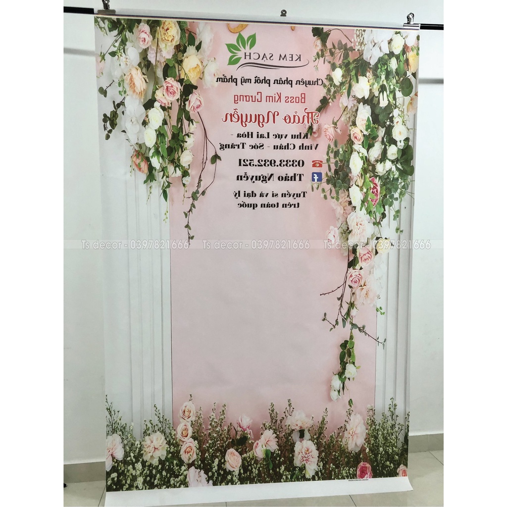 Phông Nền Livestream Chụp Ảnh 3D 5D Tường Hoa Sang Trọng Nhiều Kích Thước