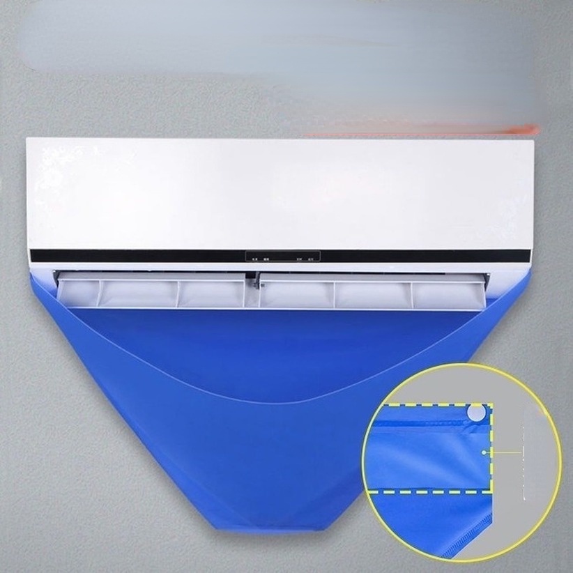 [Tặng dây xỏ]Túi vệ sinh máy lạnh treo tường - Áo bọc hứng nước rửa điều hòa VẢI DÙ CHỐNG THẤM CAO CẤP có ống xả nước thải