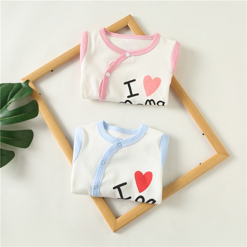 Body dài tay ilove mama i ilove papa Body Cotton cho bé trai bé gái Hàng Quảng châu xuất Nhật Mã SL01