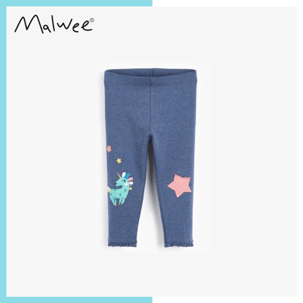 Quần legging Malwee xanh pony sao MW5818 cho bé gái 2-8 - Little Maven Official Store