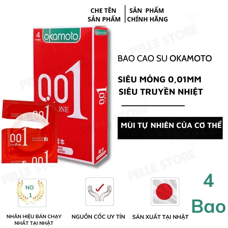 BAO CAO SU SIÊU MỎNG 0,01 OKAMOTO NỘI ĐỊA NHẬT- MỎNG NHẤT THẾ GIỚI HỘP 3 CHIẾC