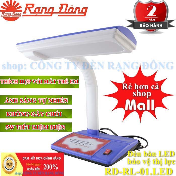 ĐÈN BÀN LED RẠNG ĐÔNG 5W CHỐNG CẬN, ÁNH SÁNG VÀNG, GIÁ RẺ NHẤT RL-01.LED