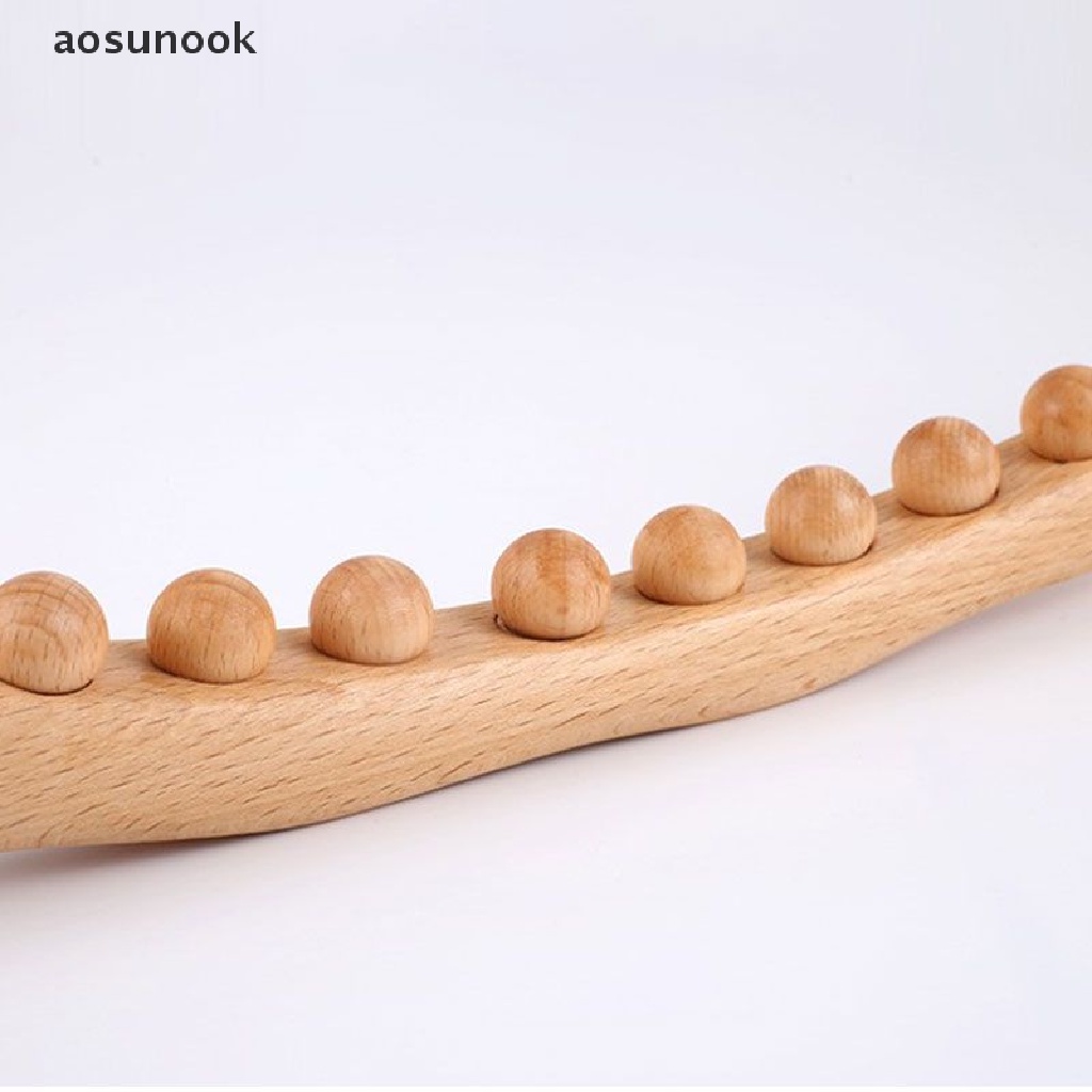 Aosunook 8 Hạt Gua Sha Gậy Mát Xa Cơ Thể Lưng Bằng Gỗ Carbon