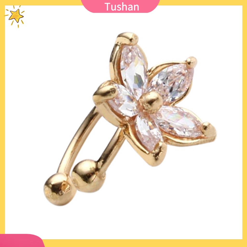 Khuyên kẹp vành tai chữ U đính đá thời trang cho nữ