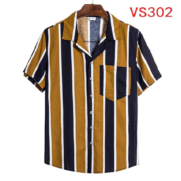 Cotton and linen striped short-sleeved shirt seriesTVT | BigBuy360 - bigbuy360.vn