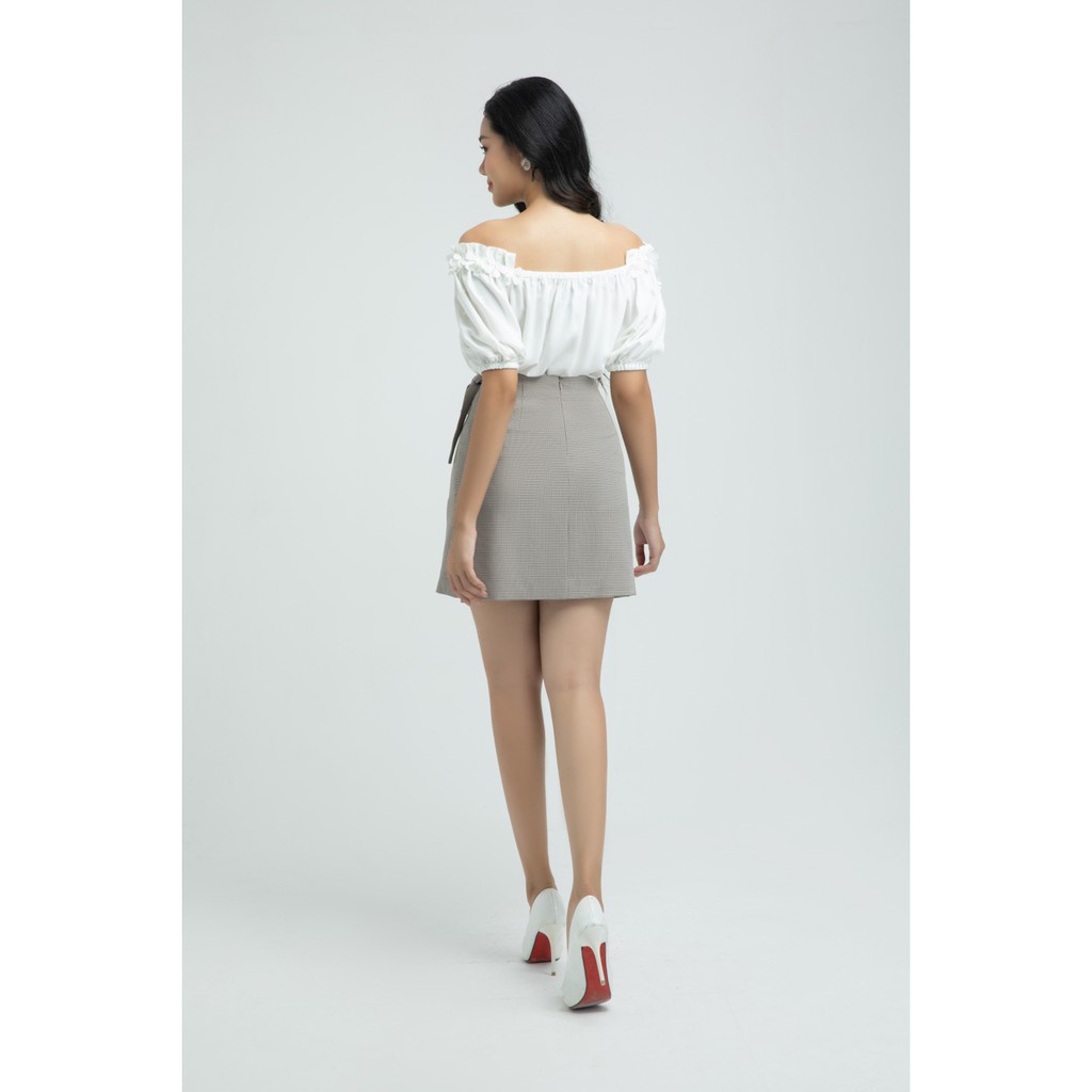 Áo sơ mi lụa đính hoa nổi thiết kế IVY moda MS 16M4611