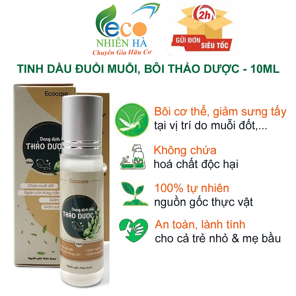 Tinh dầu đuổi muỗi ECOCARE 10ml, tinh dầu thiên nhiên, dung dịch bôi thảo dược