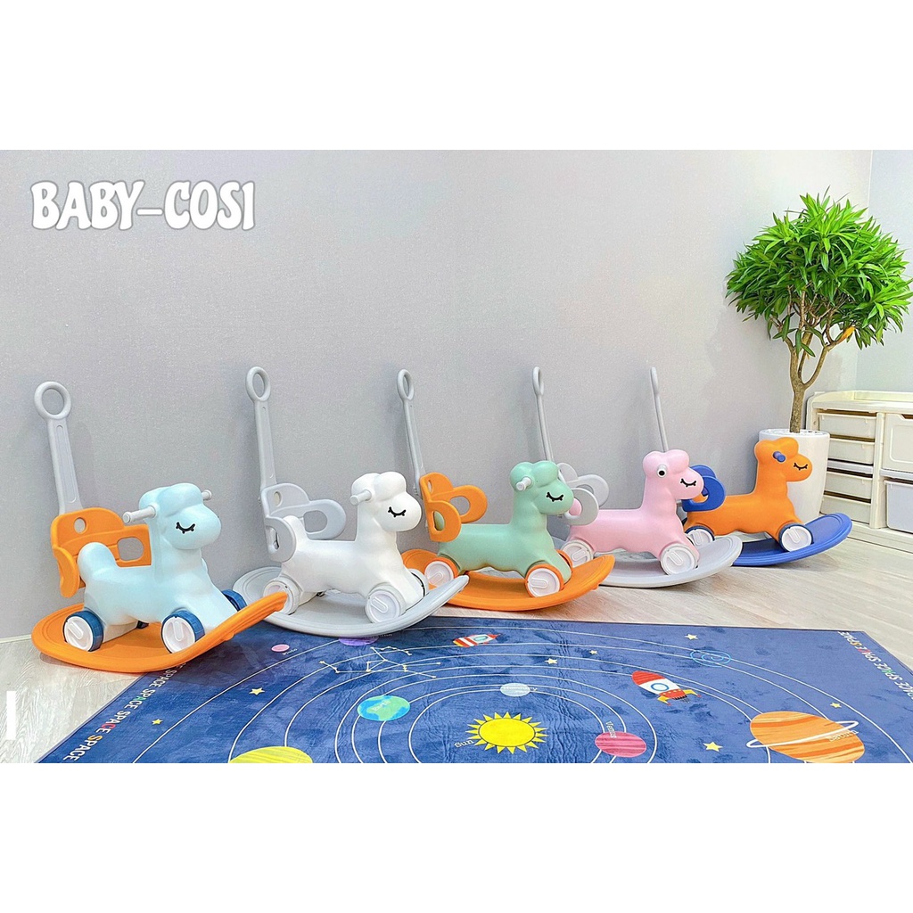 Ngựa bập bênh cao cấp cho bé 3 in 1 Baby Cosi Hàng Chính Hãng | Ngựa bập bênh cao cấp màu xiêu xinh, xiêu xịn 2022