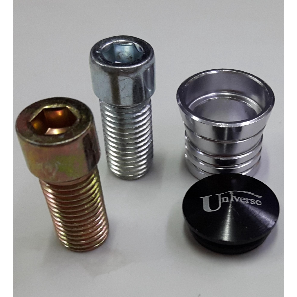 Ốc chân gương, ốc chân kính chiếu hậu - Màu trắng - Tặng cặp ốc ren thuận và ren ngược 10mm.