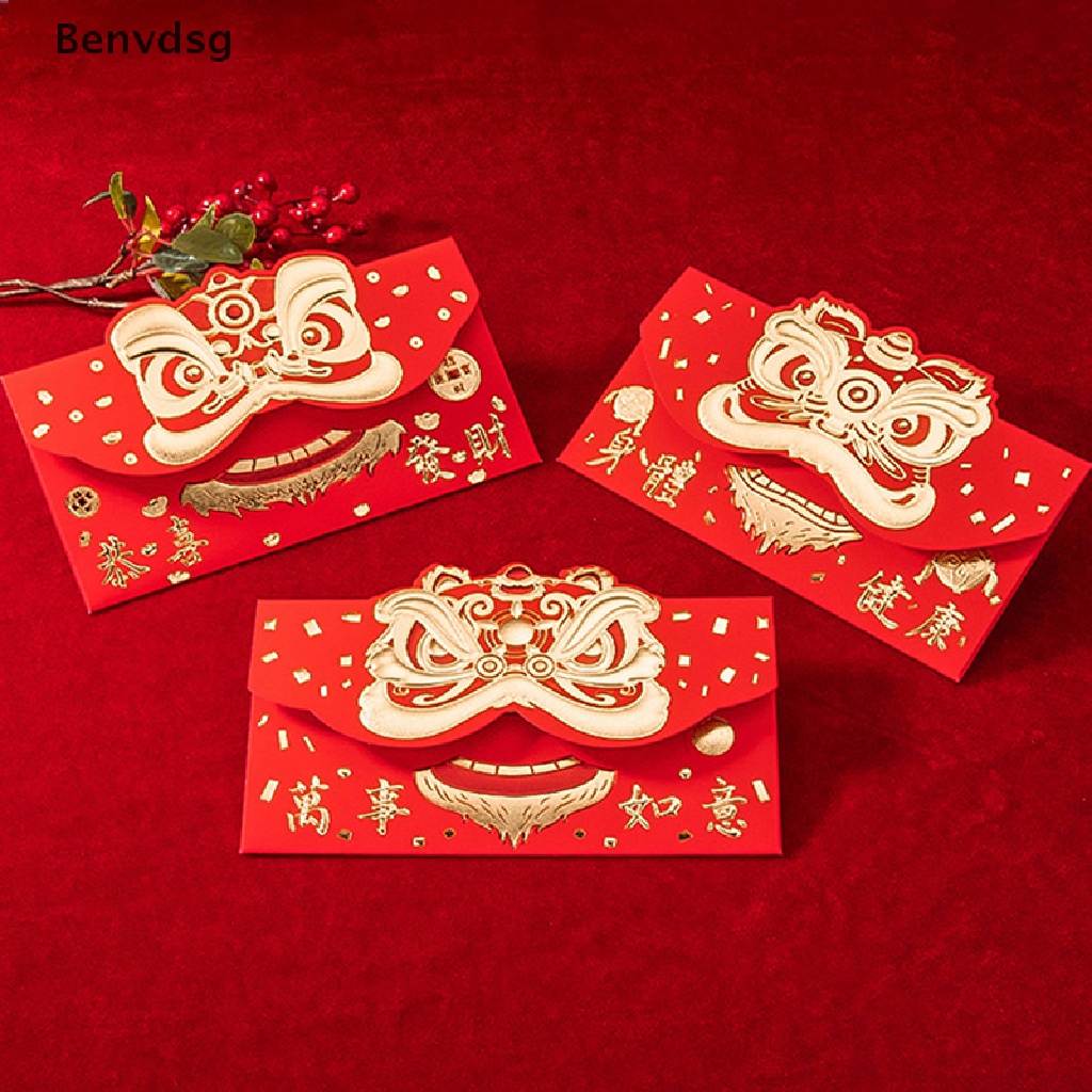 Bộ 3 Bao Lì Xì Năm Mới 2023 Hình Sư Tử Ba Chiều Sáng Tạo