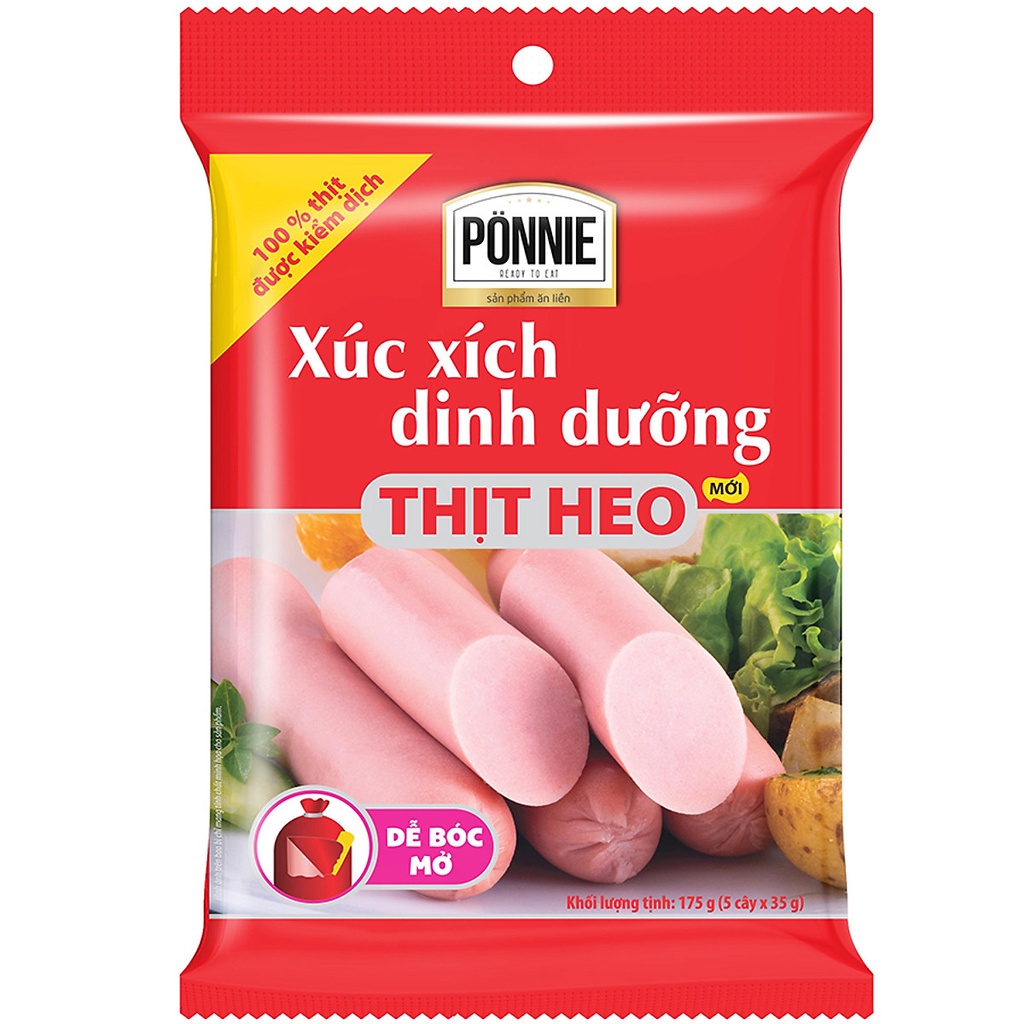 Xúc Xích Dinh Dưỡng Thịt Heo/Bò Ponnie (35gr x 5 Cây) | BigBuy360 - bigbuy360.vn