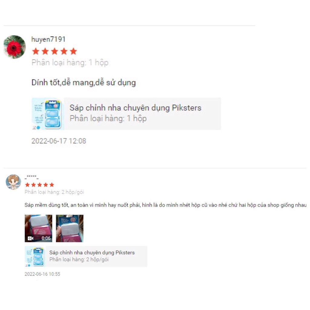 Sáp Chỉnh Nha Piksters SDDS- Bảo vệ răng nướu cho mắc cài sứ, kim loại...giúp giảm cọ sát, tránh tổn thương