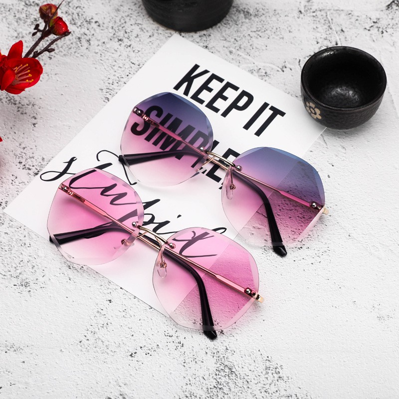 Kính mát LUSEEN AG1111 kim loại không gọng phối màu gradient chống UV400