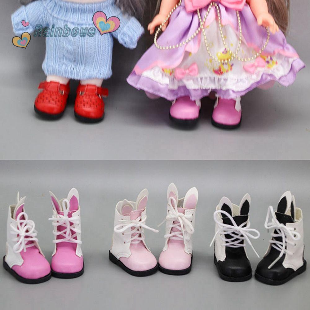 Giày Da PU Màu Cầu Vồng Cho Búp Bê 4 Kiểu 6x3cm
