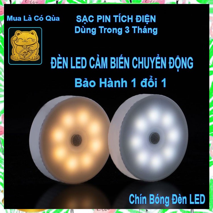 Đèn Led Cảm Biến không dây 9 đèn led cảm ứng chuyển động, dán tủ quần áo, phòng ngủ, cầu thang | BigBuy360 - bigbuy360.vn