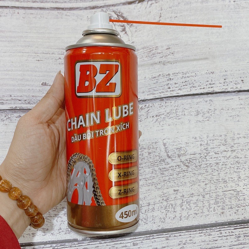 Dưỡng sên, dầu bôi trơn xích BZ Chainlube ít bám bụi, chống văng, an toàn cho người sử dụng chai 450ml