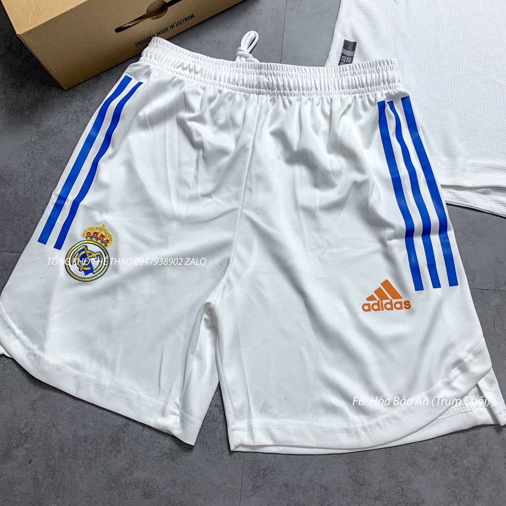 Set Bộ Thể Thao CLB Real Madrid Sân Nhà Màu Trắng Vải thái cao cấp -  Áo Đấu CLB Real Madrid cao cấp mùa 2021/2022