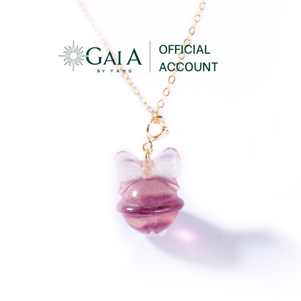 Charm đá Flourite lục lạc nơ - GaiA by Yang