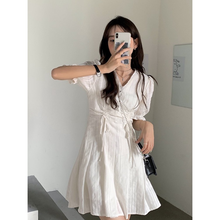 [ORDER] ĐẦM VINTAGE CỔ V TIỂU THƯ NHẸ NHÀNG ULZZANG - KÈM ẢNH THẬT | BigBuy360 - bigbuy360.vn