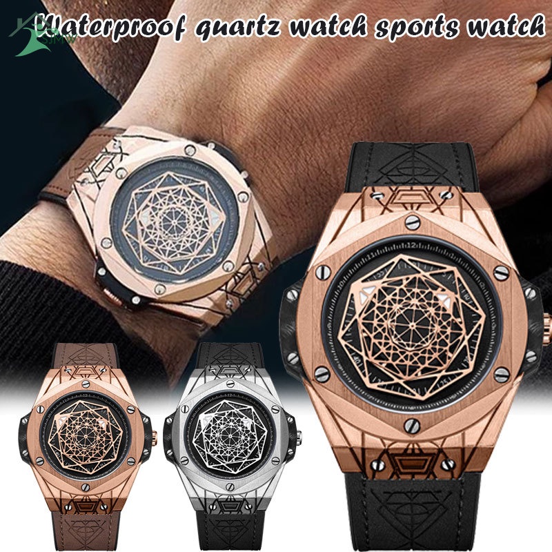 Đồng Hồ Đeo Tay Quartz Mặt Kính Tròn Chống Thấm Nước Thời Trang