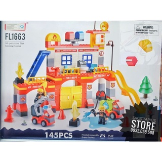 Bộ Xếp Hình FL1663 Lắp Ráp Trạm Cứu Hỏa Thành Phố ( 145 Mảnh )