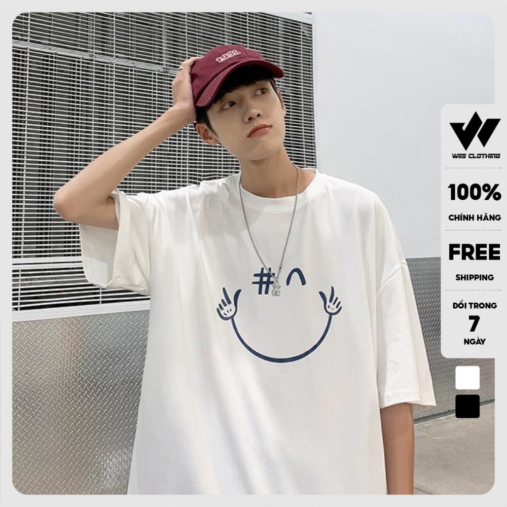 Áo thun tay lỡ unisex form rộng Chào Mặt Cười nam nữ phong cách ulzzang WIIS