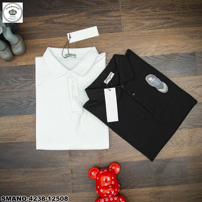 Áo polo nam smano Ih nom uh nit đen trắng hàng cao cấp-Áo thun nam có cổ chất vải gai cực đẹp