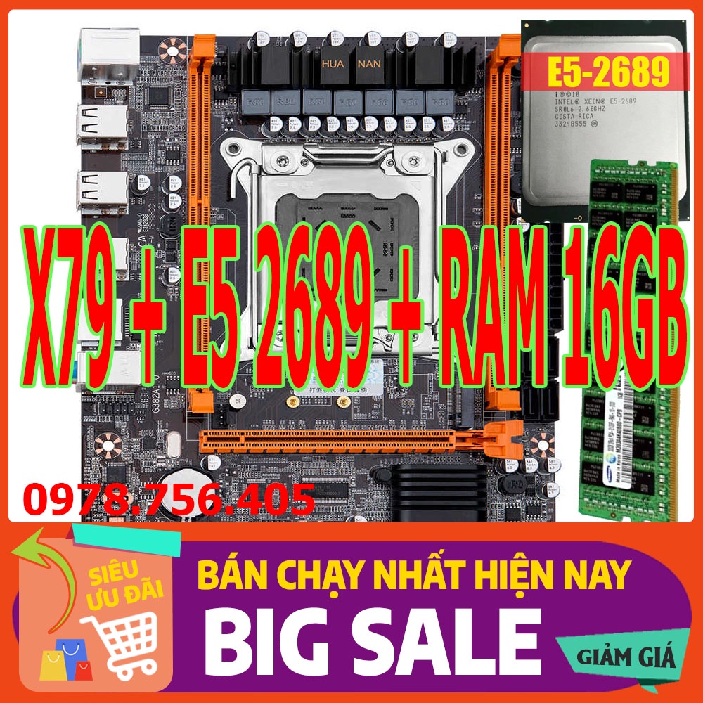 [COMBO] MAIN CHIP RAM - X58/ X79 - X5670 / E5 2689 RAM 16GB Giả Lập Render