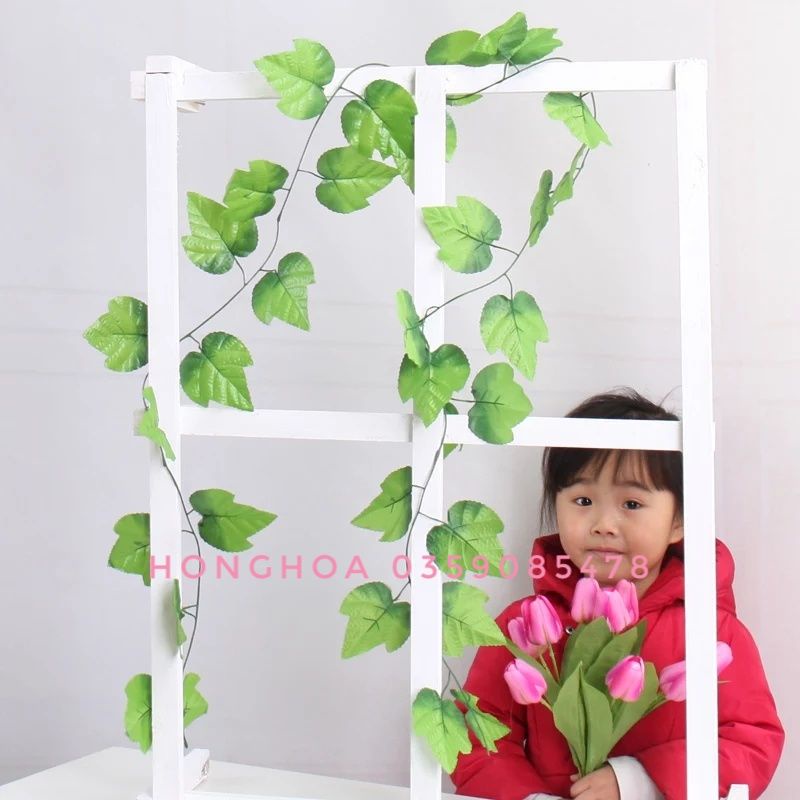 Dây lá nho giả dài 2m decor siêu xinh