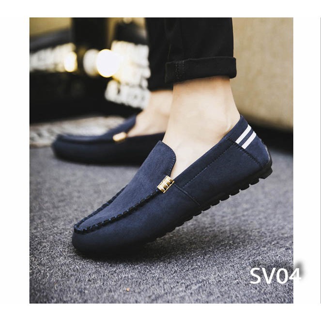[ Cực Hot ] Giày Lười Nam Cao Cấp Phong Cách Hàn Quốc Phong Cách - Màu Xanh Navy SV04 | BigBuy360 - bigbuy360.vn