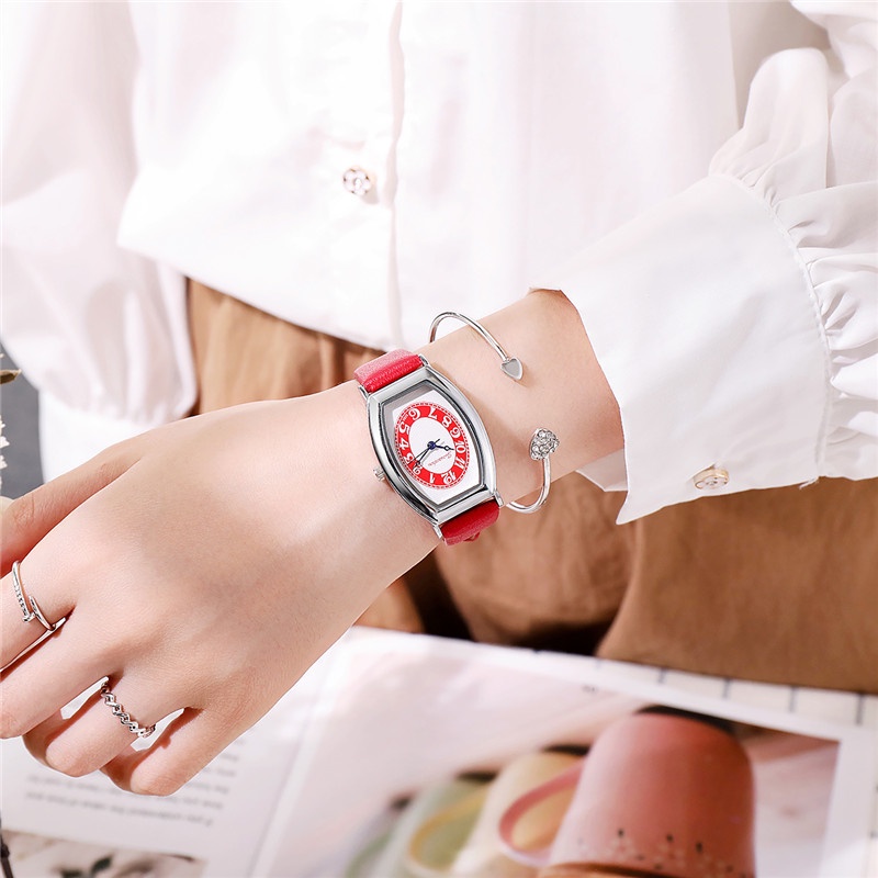 Đồng Hồ Đeo Tay Tonneau Dây Da Thời Trang Cho Nữ