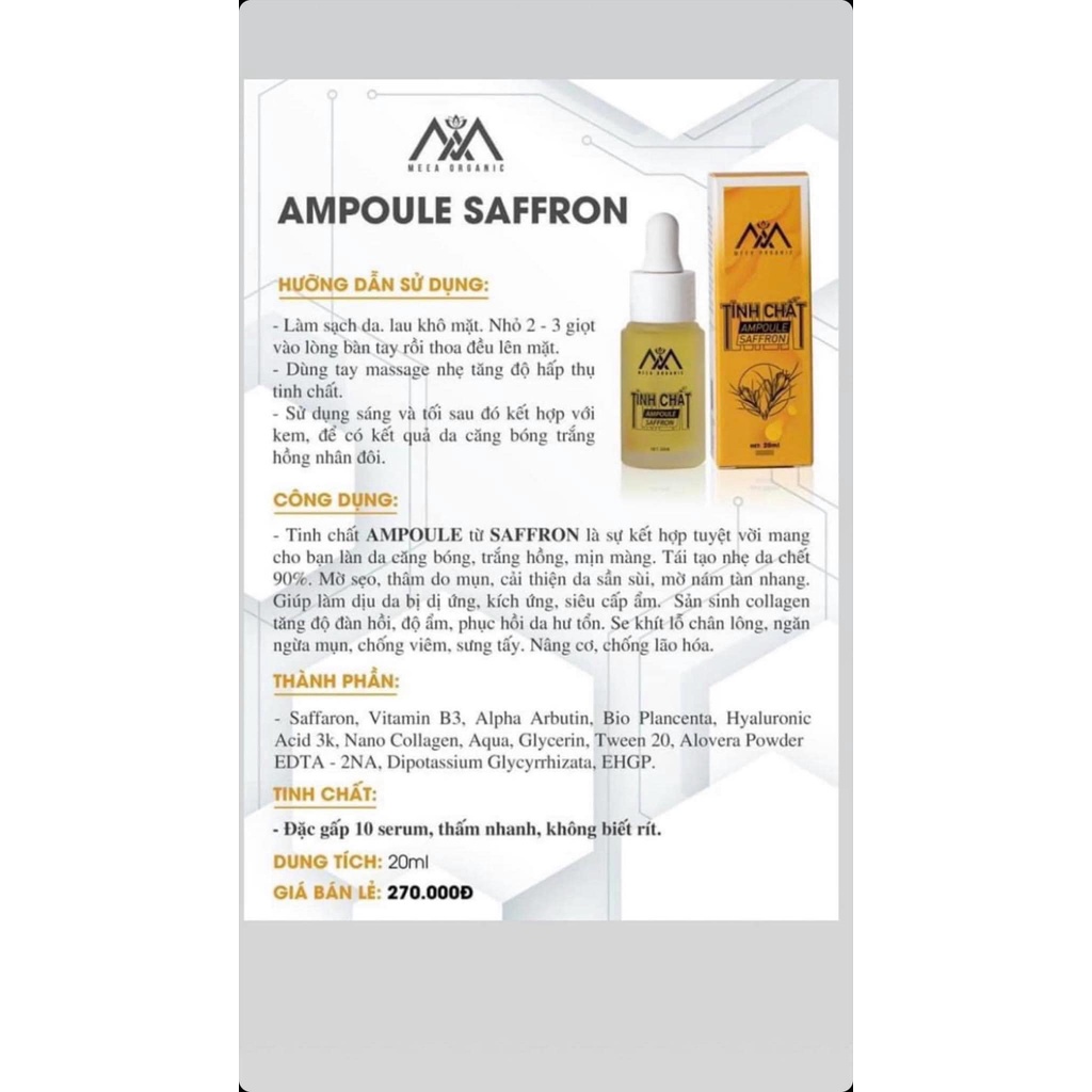 Serum Tinh Chất Cá Hồi Ampoule safron