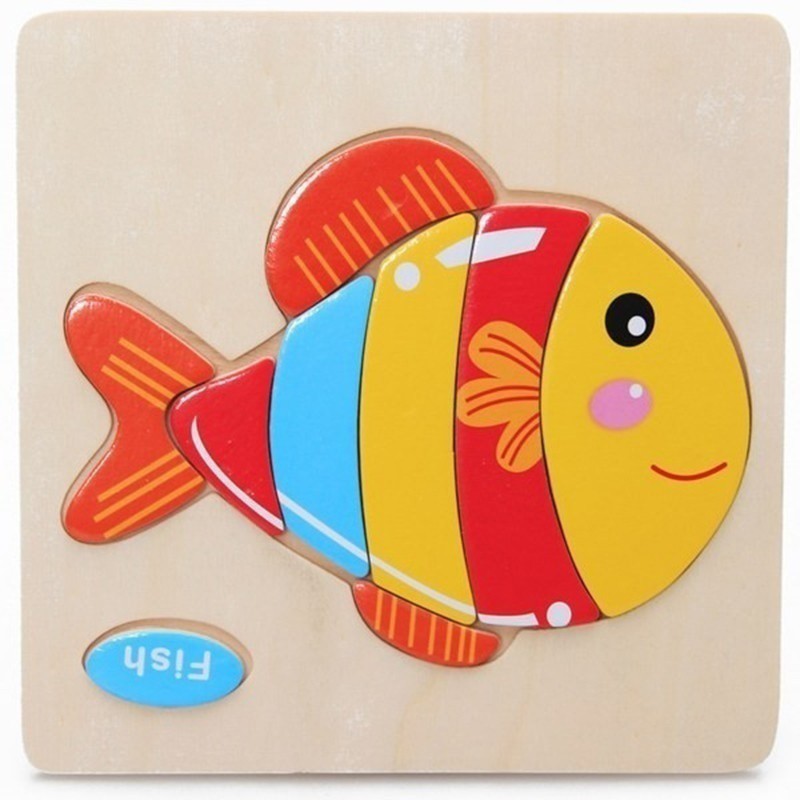 Bộ đồ chơi xếp hình bằng gỗ họa tiết động vật dễ thương dành cho bé
