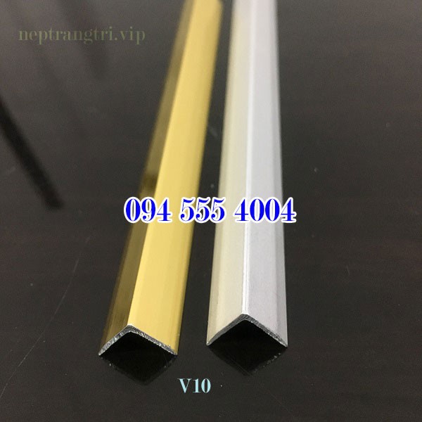 NẸP MẪU 10CM - NẸP NHÔM CHỮ V, NẸP NHÔM TRANG TRÍ, NẸP NHÔM V ỐP GÓC, NẸP NHÔM GÓC VUÔNG