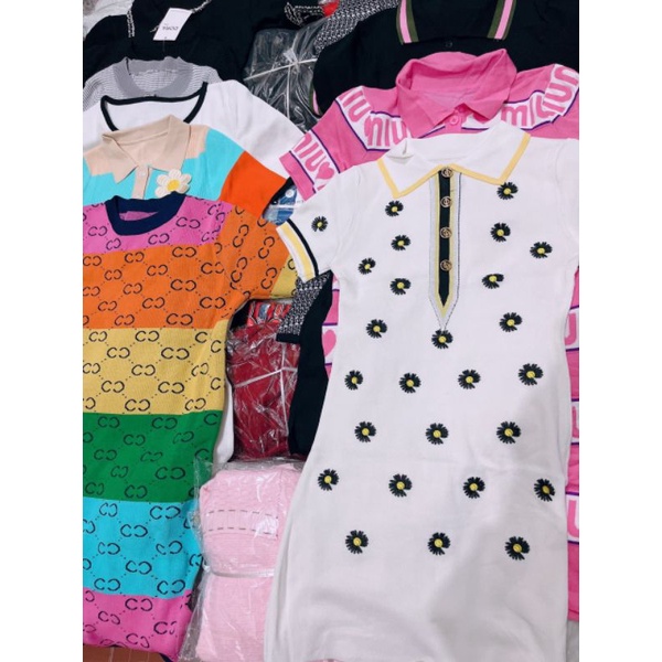 váy len hoạ tiết cổ bẻ A430k