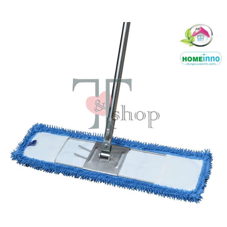 Combo Cây Lau Nhà Bản Gọng Inox Homeinno Tấm San Hô Bẻ 60cm + 1 Tấm Lau Thay Thế Cán Rút 100cm - 165cm