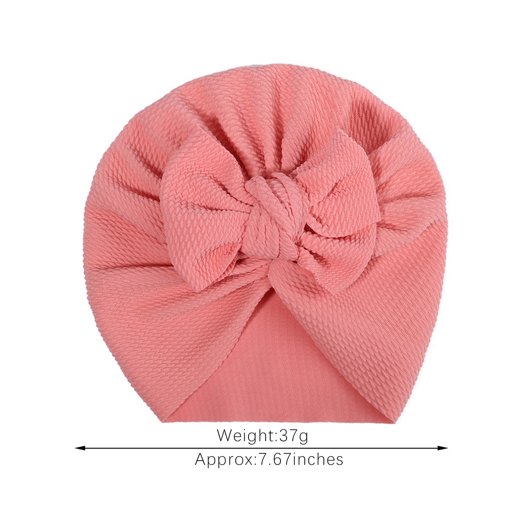 Mũ trùm đầu KIDSBOWS co giãn bằng nylon đính nơ dễ thương thu đông dành cho bé sơ sinh