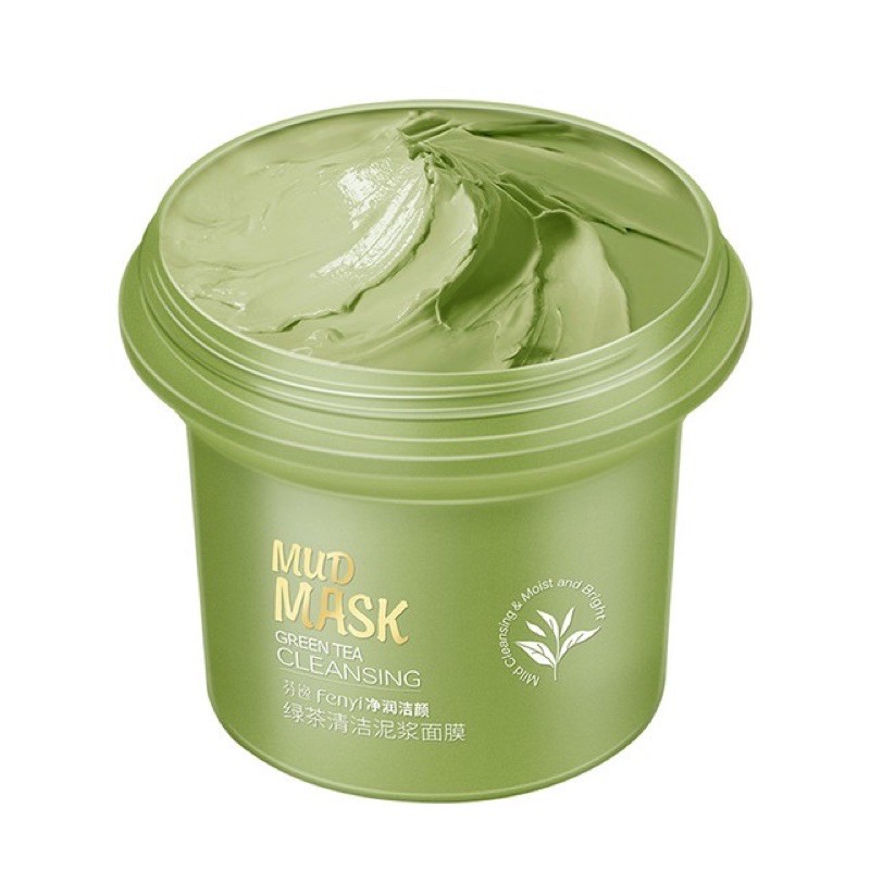 Mặt Nạ Bùn Trà Xanh Mud Mask Green Tea Fenyi Làm Sạch Mụn Đầu Đen Kiềm Dầu Làm Sáng Da 100g